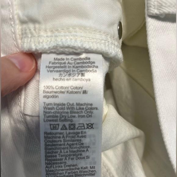 Madewell The Brynn Long Jean Shorts in Pure White raw hem waist 26 New relaxed - Picture 13 of 14